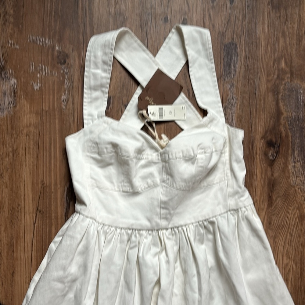 Anthropologie Forever That Girl Denim Off White Dress - Picture 4 of 10